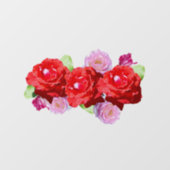 赤とピンクのバラ、ウィンドウにしがみつく ウィンドウサイン (シート)