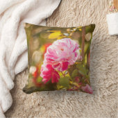 赤とピンクのバラ クッション (ブランケット)