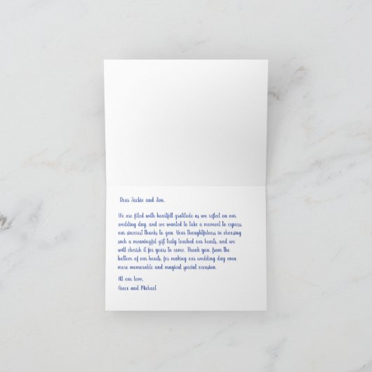 赤とピンクのバラ サンキューカード (内部)