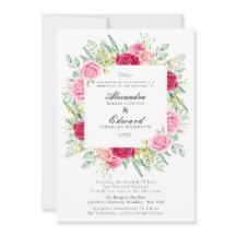 赤とピンクのバラ、庭園の結婚式