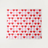 赤とピンクのバレンタインデーのハート タペストリー (正面(横))