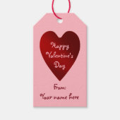 赤とピンクのバレンタインデーハート ギフトタグ (正面)