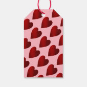 赤とピンクのバレンタインデーハート ギフトタグ (裏面)