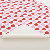 赤とピンクのバレンタインデーハート シェルパブランケット (3/4)