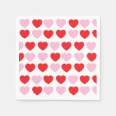 赤とピンクのバレンタインデーハート スタンダードカクテルナプキン (正面)