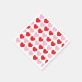 赤とピンクのバレンタインデーハート スタンダードカクテルナプキン (角)