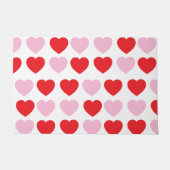 赤とピンクのバレンタインデーハート ドアマット (正面)