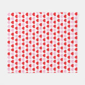 赤とピンクのバレンタインデーハート フリースブランケット (正面(横))