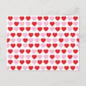 赤とピンクのバレンタインデーハート ポストカード (正面)