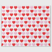 赤とピンクのバレンタインデーハート ラッピングペーパー (フラット)