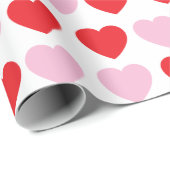 赤とピンクのバレンタインデーハート ラッピングペーパー (ロールコーナー)