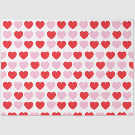 赤とピンクのバレンタインデーハート 薄葉紙 (正面)