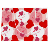 赤とピンクのバレンタイン·ハート ラージペーパーバッグ (裏面)
