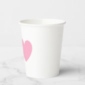 赤とピンクのパーティーが入った白いハート  紙コップ (左)