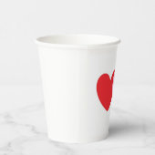 赤とピンクのパーティーが入った白いハート  紙コップ (右)