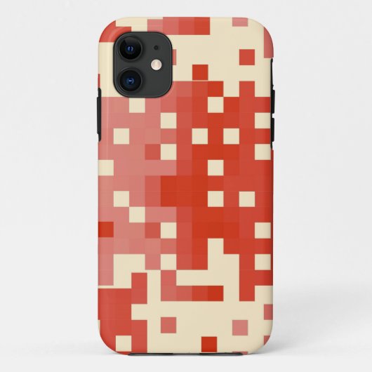 赤とピンクのピクセルパターン Case-Mate iPhoneケース (裏面)