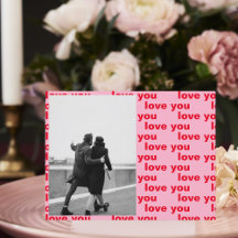 赤とピンクのフォトファミリー | Happy Valentines Day Pos