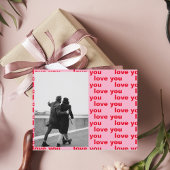 赤とピンクのフォトファミリー | Happy Valentines Day Pos ポストカード