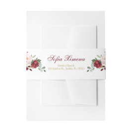 赤とピンクのフローラクインセアニラ 招待状ベリーバンド