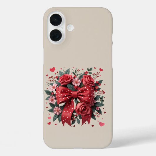 赤とピンクのフローラコケット弓 Case-Mate iPhoneケース (裏面)
