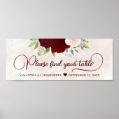 赤とピンクのフローラテーブルの見出しを見つける ポスター (正面)