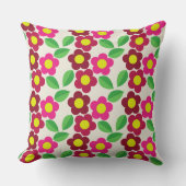 赤とピンクのフローラデザイン。 クッション (正面)