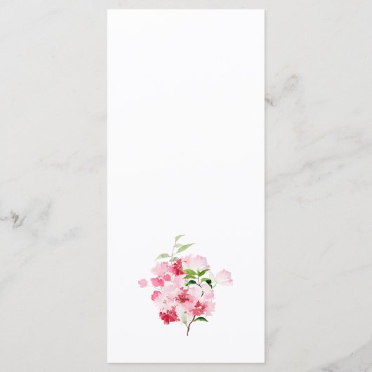 赤とピンクのフローラブライダルシャワー メニュー (裏面)