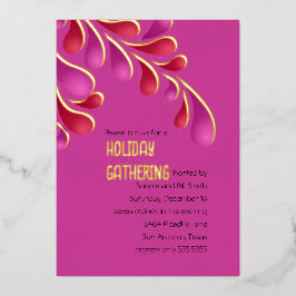 赤とピンクのプルメはっきりしたー 箔シーズンカード