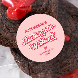 赤とピンクのベガス・バチェロレッテ・パーティー ラウンドシール