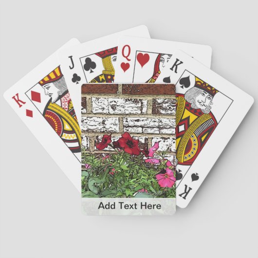 赤とピンクのペチュニア トランプ (裏面)