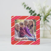 赤とピンクのホリークリスマスの正方形の写真 シーズンカード (スタンド正面)