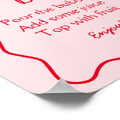 赤とピンクのボウ ブライダルシャワー ミモザバー ポスター (角)