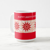 赤とピンクのミックスマグカップ誕生日 コーヒーマグカップ (正面左)
