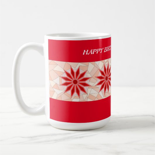 赤とピンクのミックスマグカップ誕生日 コーヒーマグカップ (左)