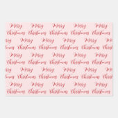 赤とピンクのメリークリスマスミックス ラッピングペーパーシート (正面2)