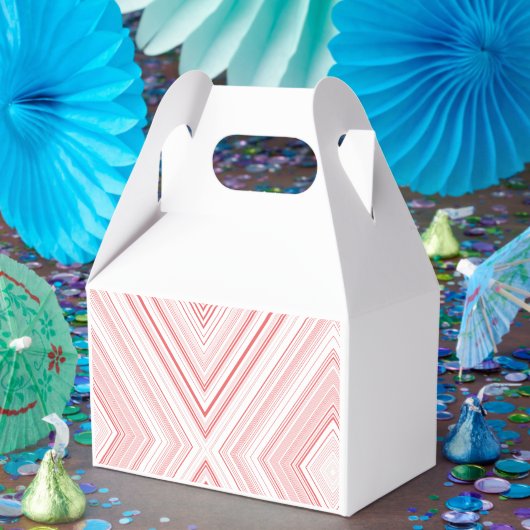 赤とピンクのモチーフをフィーチャーしたシンメトリーなパターン フェイバーボックス (パーティー)