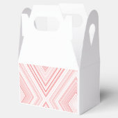 赤とピンクのモチーフをフィーチャーしたシンメトリーなパターン フェイバーボックス (オープン)