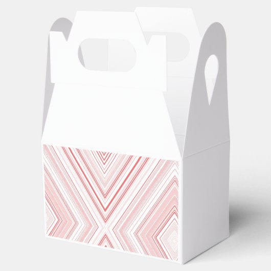 赤とピンクのモチーフをフィーチャーしたシンメトリーなパターン フェイバーボックス (オープン)