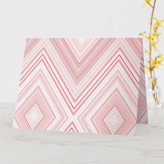 赤とピンクのモティを特徴とする対称パターン カード (黄色い花)