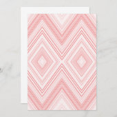 赤とピンクのモティを特徴とする対称パターン 招待状 (正面/裏面)