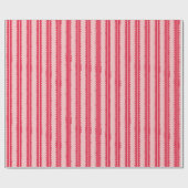 赤とピンクのラッフルストライプ ラッピングペーパー (フラット)