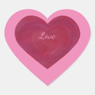 赤とピンクのルック霜の降りたハートのブレンド ハートシール