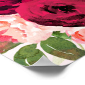 赤とピンクのローズイスラム教結婚のポスター ポスター (角)