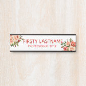 赤とピンクのローズオフィスのドアシンボルや象徴名プレート サインプレート (正面)