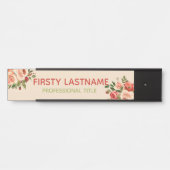 赤とピンクのローズオフィスのドアシンボルや象徴名プレート サインプレート (正面)