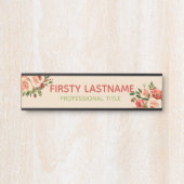 赤とピンクのローズオフィスのドアシンボルや象徴名プレート サインプレート (正面)