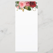 赤とピンクのローズ縁ど結婚式 プログラム (裏面)