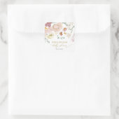 赤とピンクのワイルドフラワーベビーシャワー スクエアシール (バッグ)