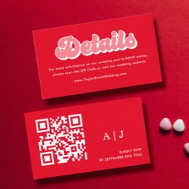 赤とピンクのヴァレンティ結婚ンのウェブサイト詳細 エンクロージャーカード