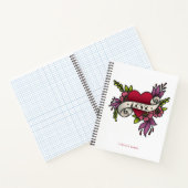 赤とピンクのヴィンテージラブハートタトゥー ノートブック (内部)